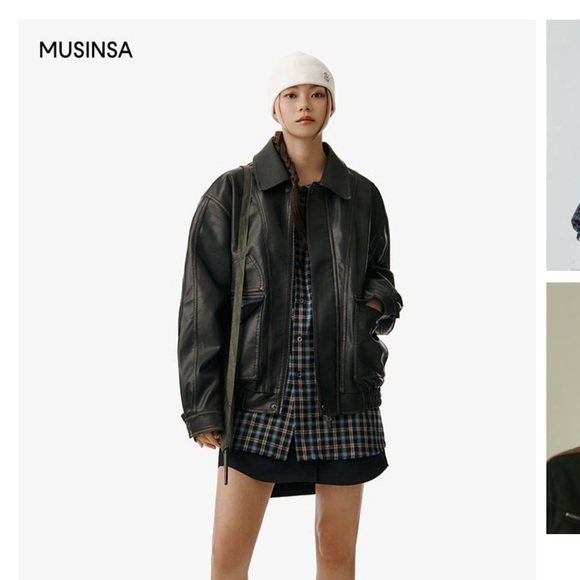 MUSINSA DIMITRI BLACK Korean Brand Authentic Washed Vegan Leather Jacket Black - Picture 15 of 15